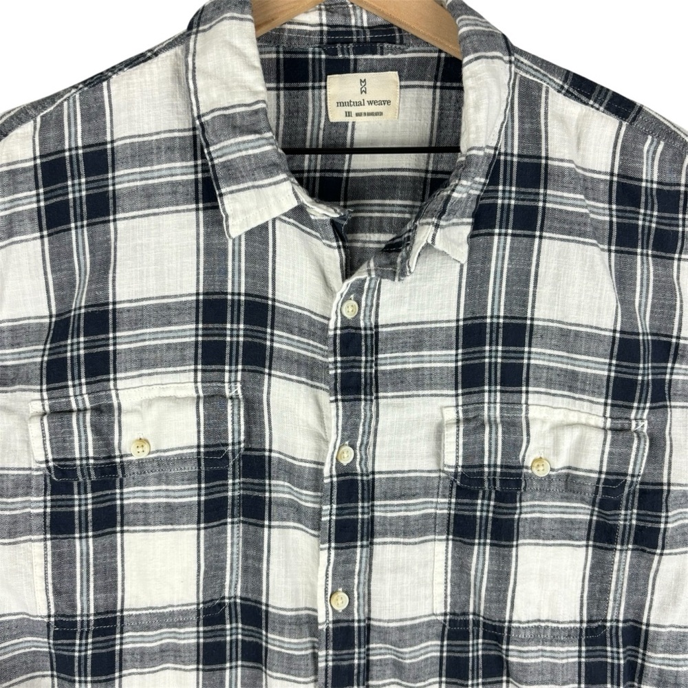 Mutual Weave Shirt Mens XXL Blue Plaid Cowboy‎ Western Outdoor Lightweight